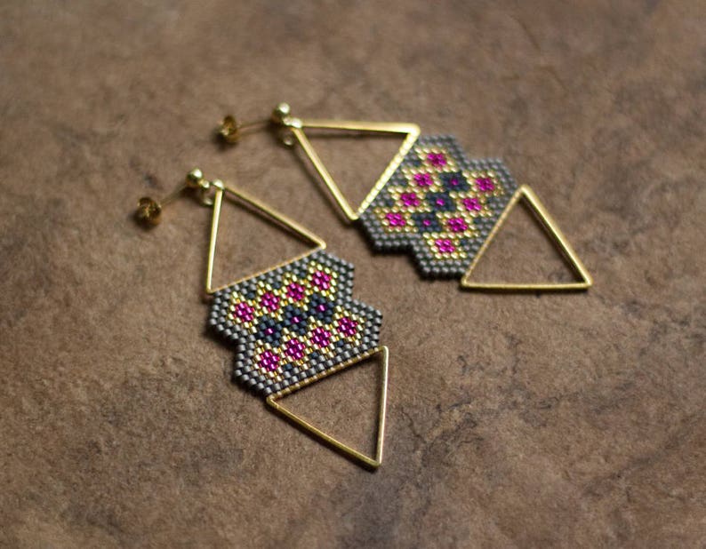 Gold Statement Earrings Boho Chic Earrings Ethnic Style Etsy