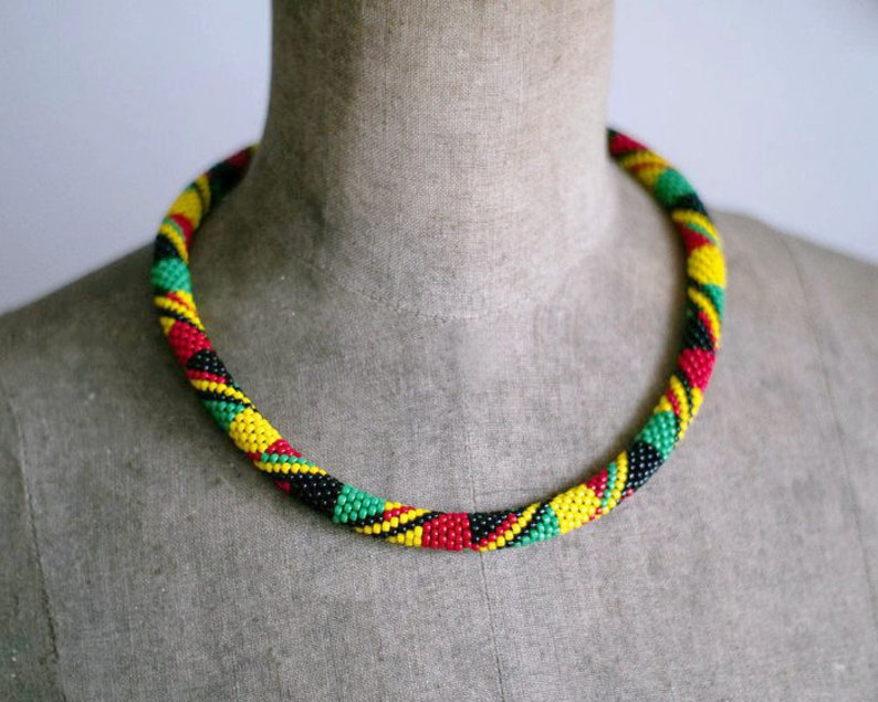 Collier Reggae Collier Rastafarian Collier Rasta Accessoire Etsy