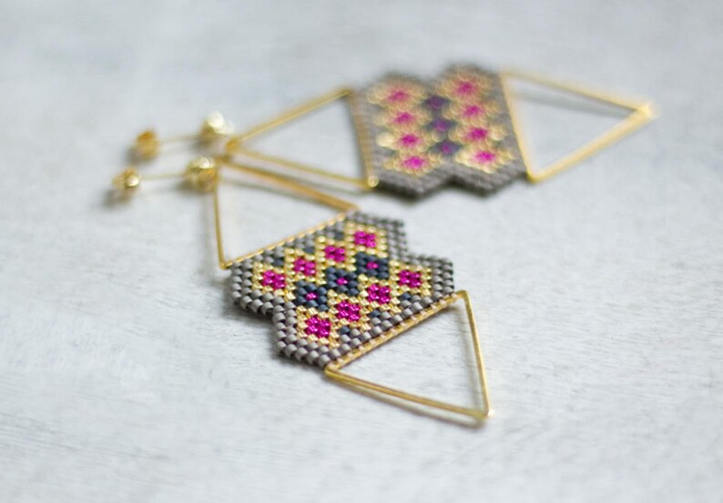 Gold Statement Earrings Boho Chic Earrings Ethnic Style Etsy