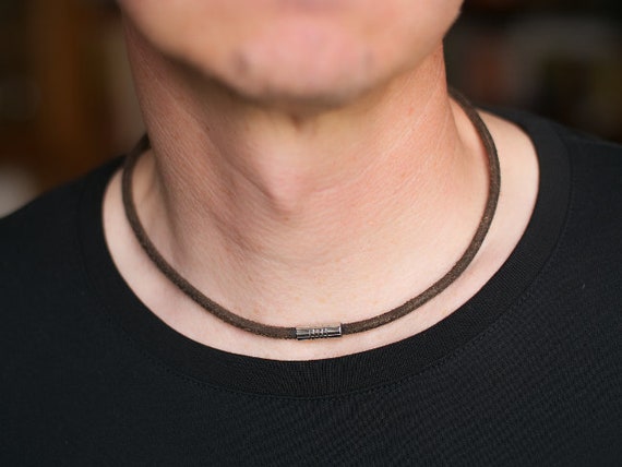 Buy Mens Cowhide Leather Cord Necklace, Mens Leather Necklace