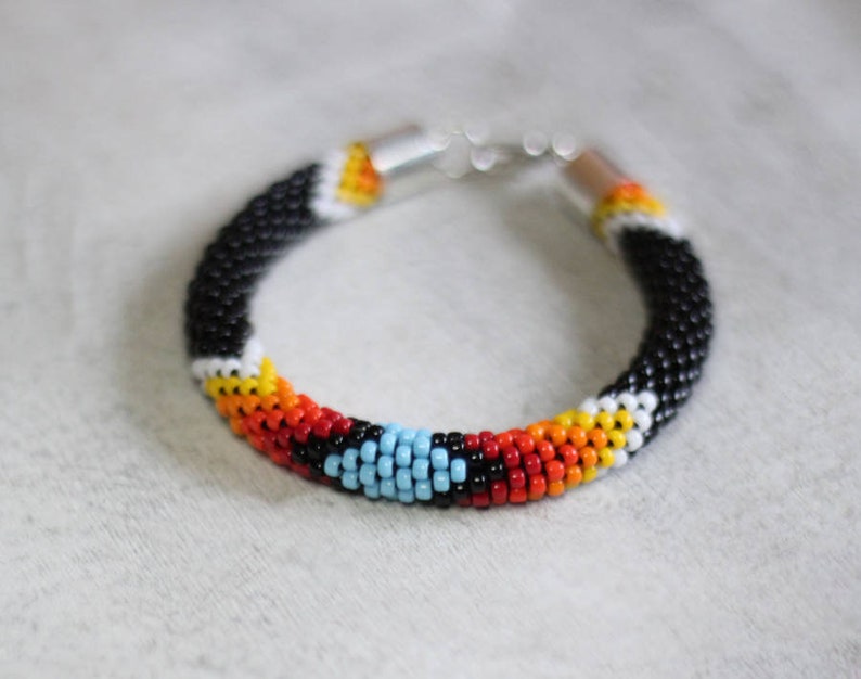 Native Style Beaded Wrist Keychain Ethnic Style Wristlet Etsy