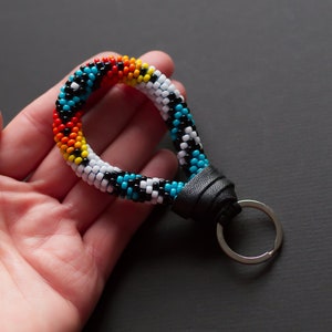Turquoise Native Style Earrings, Ethnic Style Hoop Earrings, Southwestern Style Hoops, Bead Crochet Hoops, Ethnic Beadwork MADE TO ORDER image 10