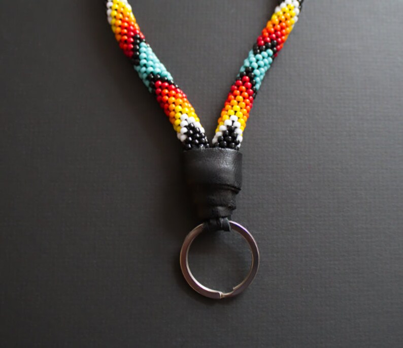 Native Style Beaded Wrist Keychain Ethnic Style Wristlet Etsy