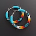 Turquoise Native Style Earrings, Ethnic Style Hoop Earrings, Southwestern Style Hoops, Bead Crochet Hoops, Ethnic Beadwork MADE TO ORDER 