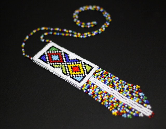 Colorful Boho Long Fringe Necklace Wood Beads and Tassels