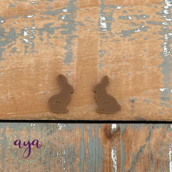Chocolate Bunny Acrylic Stud Blanks, READ DESCRIPTION, Acrylic Blanks, Eaten Bunny Earrings, Bunny Blanks, Easter Earring Blank, Bunny Studs
