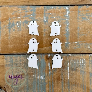 Tiny Cute Ghost Stack Earring Kit, READ Description, Fall Earrings, DIY Earrings, Earring Blanks, White Ghost Blanks, Halloween Spooky Blank