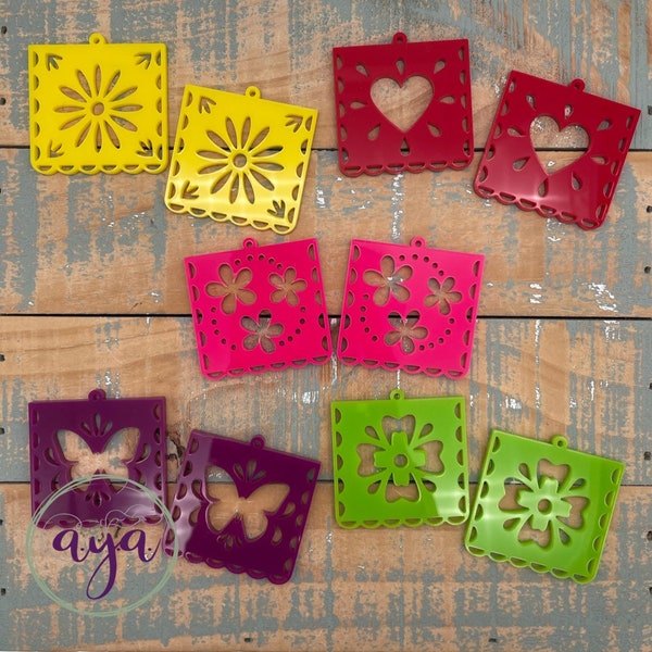 Fiesta Papel Picado Blanks, Earring Findings, Spring Acrylic Findings, Acrylic Blanks, Dangle Blanks, Cinco de Mayo, Floral Blanks