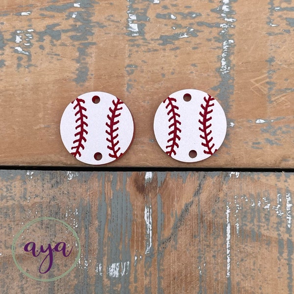 18mm Baseball Connectors, Earring Findings, Acrylic Earring Findings, Acrylic Rounds, Earring Connectors