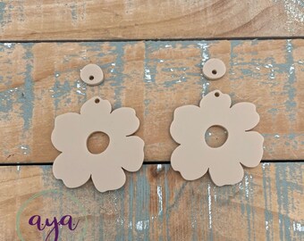 Boho Bloom Earring Blanks, READ Description, Boho Blanks, DIY Earrings, Word Earrings, Acrylic Earrings, Flower Earrings, Flower Dangles