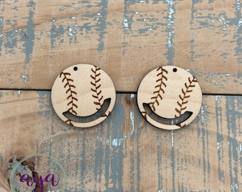 Baseball Macrame Round Earring Findings, Macrame Findings, Wood Macrame, Wood Findings, Wood Earrings, Wood Earrings, Wood Blanks