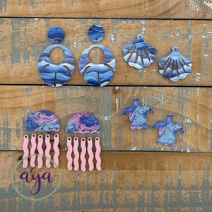 Making Waves Acrylic Earring Blanks, READ Description, Spring Earrings, DIY Earrings, Ocean Earring Blanks, Sea Turtle Blanks, Beach Blanks