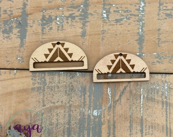 Aztec Design Half Round Earring Findings, Macrame Findings, Wood Macrame, Wood Findings, Wood Earrings, Wood Earrings, Wood Blanks