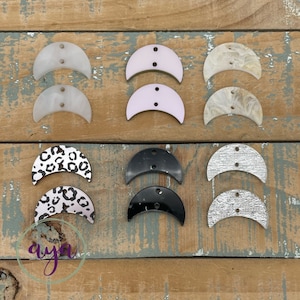 1” Crescent Acrylic Connectors, Earring Findings, Acrylic Earring Findings, Acrylic Connectors, Earring Connectors, Crescent Blanks