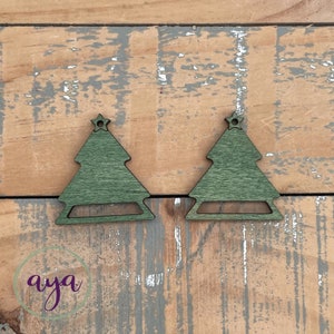 Christmas Tree Macrame Earring Findings, Macrame Findings, Wood Macrame, Tree Shaped Earring Blanks, Wood Findings, Macrame Blanks
