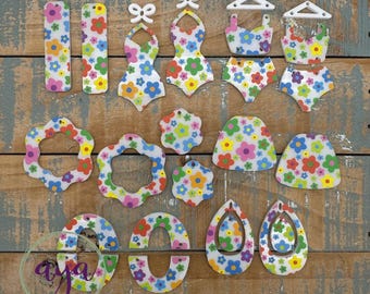 Rainbow Daisy Print Acrylic Blanks, Earring Findings, Acrylic Findings, Acrylic Florals, Daisy Blanks, Retro Floral Blanks, 70s, Groovy