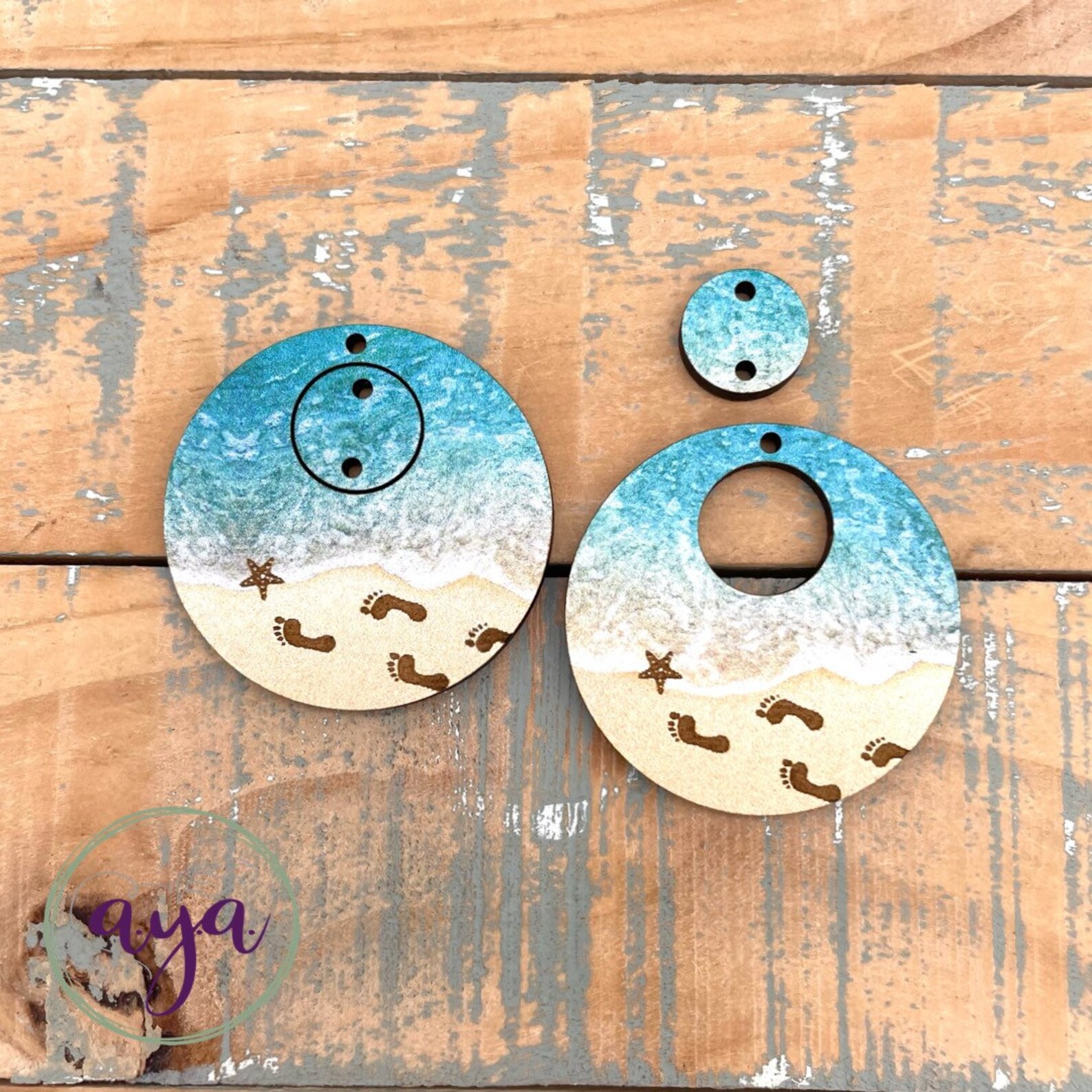 Footprints in the Sand Earring Blanks READ Description Beach Etsy