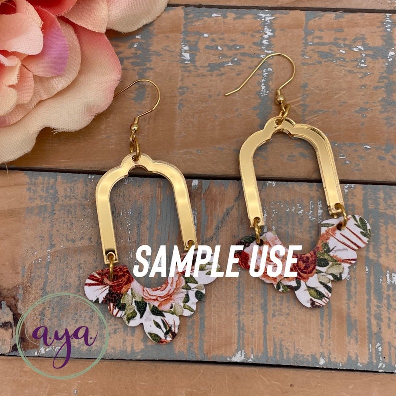 Scallop Arch Connectors, Wood Acrylic Arches, Earring Findings, Acrylic ...
