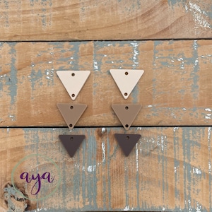 Ombré Cafe Triangle Stack Earring Kit, READ Description, Spring Earrings, DIY Earrings, Earring Blanks, Triangle Blanks, Neutral Tone Blanks