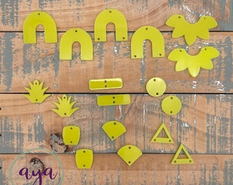 Neon Yellow Acrylic Earring Findings, Earring Findings, Acrylic Findings, Acrylic Connectors, Summer Colors, Summertime, Translucent