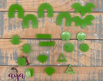 Neon Green Acrylic Earring Findings, Earring Findings, Acrylic Findings, Acrylic Connectors, Summer Colors, Summertime, Translucent