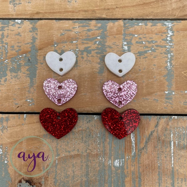 Heart Stack Earring Kit, READ Description, Valentine Earrings, DIY Earrings, Heart Earring Blanks, Glitter Earrings, Glitter Blanks