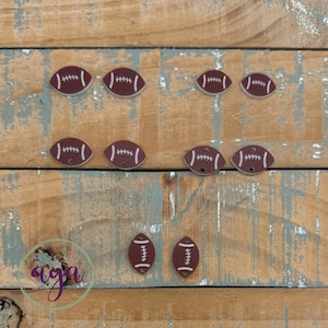 Football Print Engraved Connectors, Earring Findings, Acrylic Earring Findings, Acrylic Footballs, Earring Connectors, Football Blanks