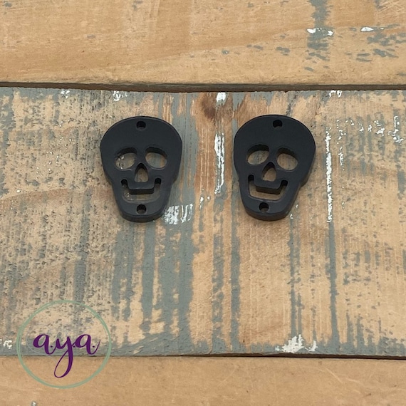 Skulls Acrylic Connector, Acrylic Findings, Acrylic Blanks, Earring Findings, Halloween Connector, Skull Connector, Halloween Earrings