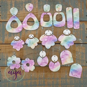 Pastel Watercolor Print Acrylic Blanks, READ Description, DIY Earrings, Acrylic Earrings, Boho Bloom Blanks, Pastel Blanks, Earring Blanks