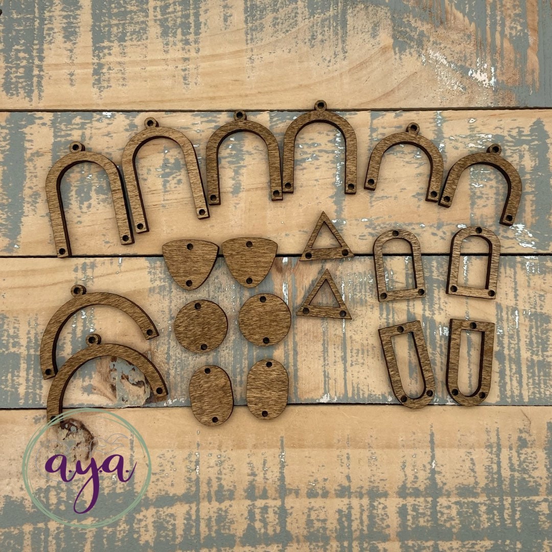 Espresso Brown Earring Connectors, 5 Pairs, Earring Findings, Wood Fi…