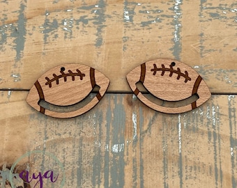 Football Macrame Engraved Earring Findings, Macrame Findings, Wood Macrame, Wood Findings, Wood Earrings, Wood Earrings, Wood Blanks