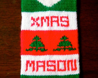 Personalized Knitted Christmas Stocking