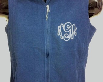 Ladies Monogrammed Fleece Vest