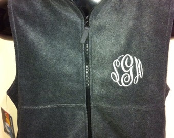 Adult Monogrammed Fleece Vest