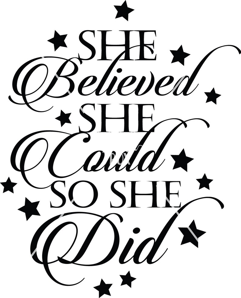 SVG She Believed She Could So She Did png jpg dxf svg cut | Etsy