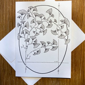 Carte vide / Plante / Dessiné à la main / Carte ivoire