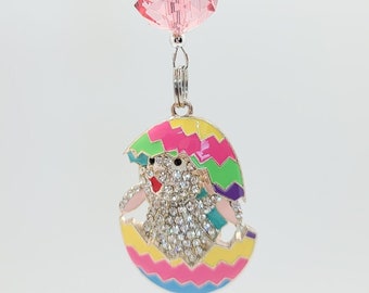 Easter Bunny Egg Car Mirror Hanging Decoration, Egg Rear View Mirror Hanger Accessory