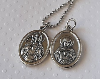 Sacred Heart of Jesus Medal, Holy Family Gift Ball Chain Catholic Medal Necklace, Holy Spirit, Jesus Medal