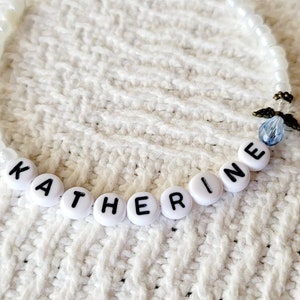 Memorial Gift Beaded Name Bracelet Personalized Bracelet Remembrance Gift Unique Bereavement Keepsake, Miscarriage Gift