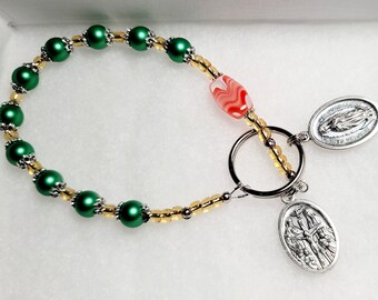 Car Rosary One Decade Catholic Rosary, Crucifix and Our Lady of Guadalupe Medals Travel Rosary