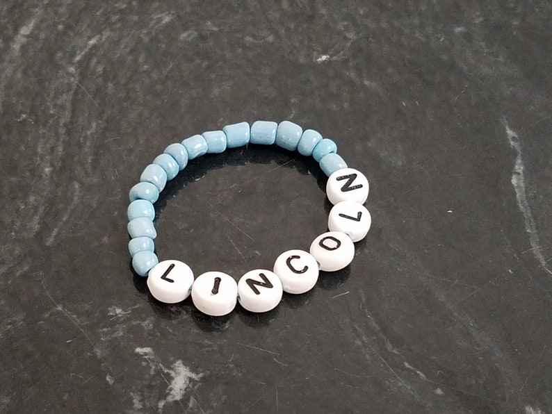 Baby Boy Bracelet Newborn Blue Boy Name Bracelet Retro Style Etsy
