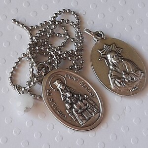 Our Lady of Knock Medal, Miraculous Medal, Immaculate Heart Catholic Ball Chain Necklace Our Lady of Lourdes image 3