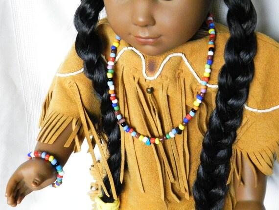 Beaded Doll Jewelry Set Necklace & Bracelet for Native American 18" Dolls
