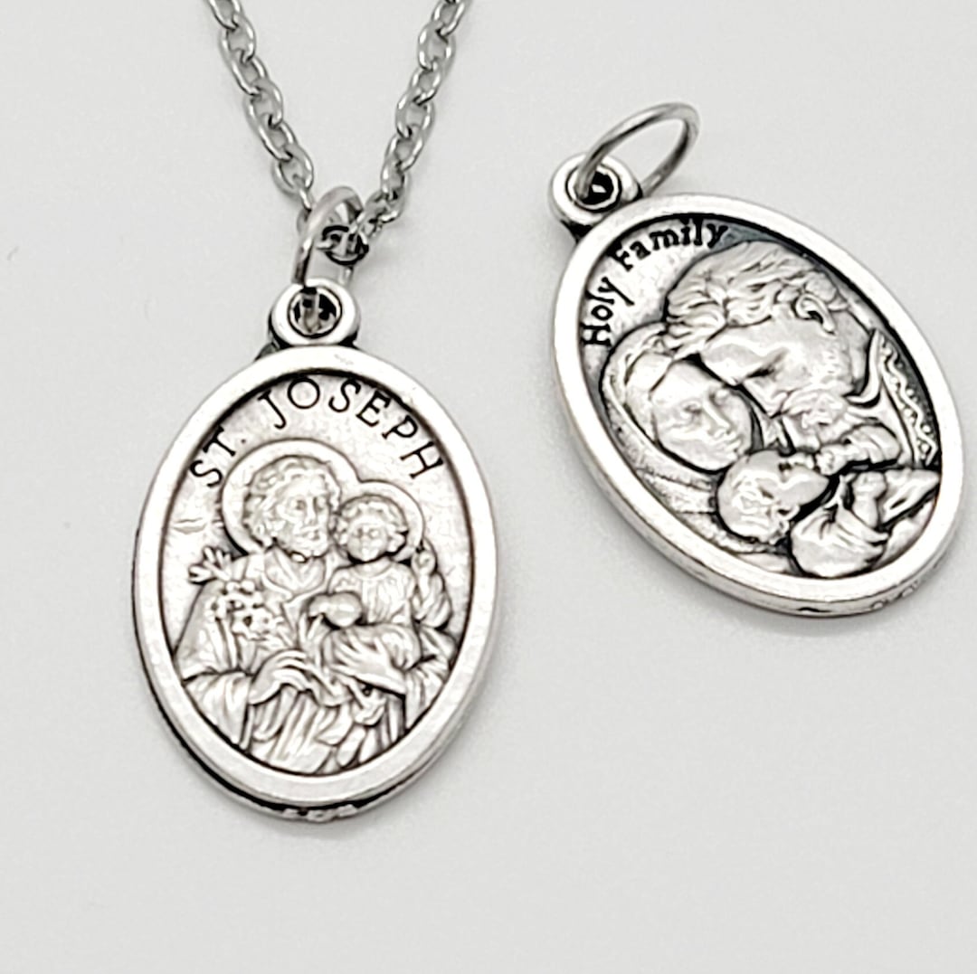 St Joseph Patron Saint of Fathers Holy Family Catholic Medal Etsy