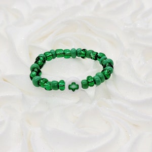 18 inch Doll Jewelry, St. Patrick's Day Doll Accessories, 18 in Doll Clover Bracelet, Green Shamrock Bracelet image 2