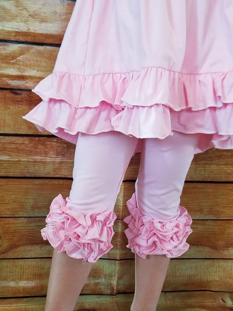 Little Girls Ruffle Capris Girls Clothing Pink Mint White Etsy