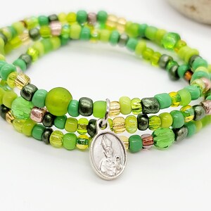 St Patrick Catholic Stacking Bracelets Set of Three Stackable Bracelets Tiny Medal Catholic Jewelry
