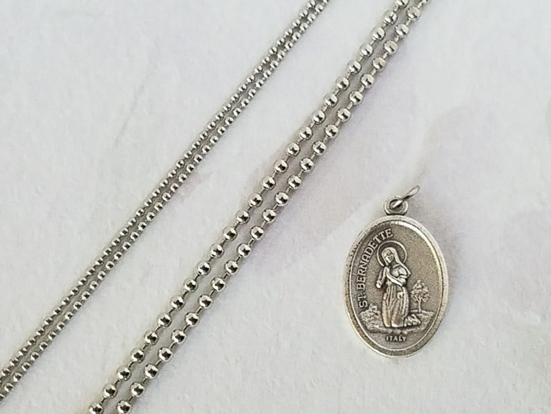 Our Lady of Knock Medal, Miraculous Medal, Immaculate Heart Catholic Ball Chain Necklace Our Lady of Lourdes image 9