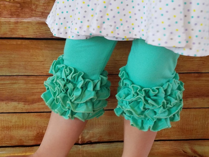 Little Girls Ruffle Capris Girls Clothing Pink Mint White Etsy