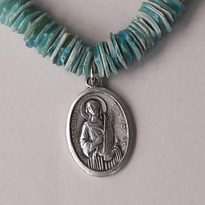 Puka Shell Necklace, Miraculous Medal, Catholic Jewelry Necklace, Mother Mary Catholic Teen Gift image 7